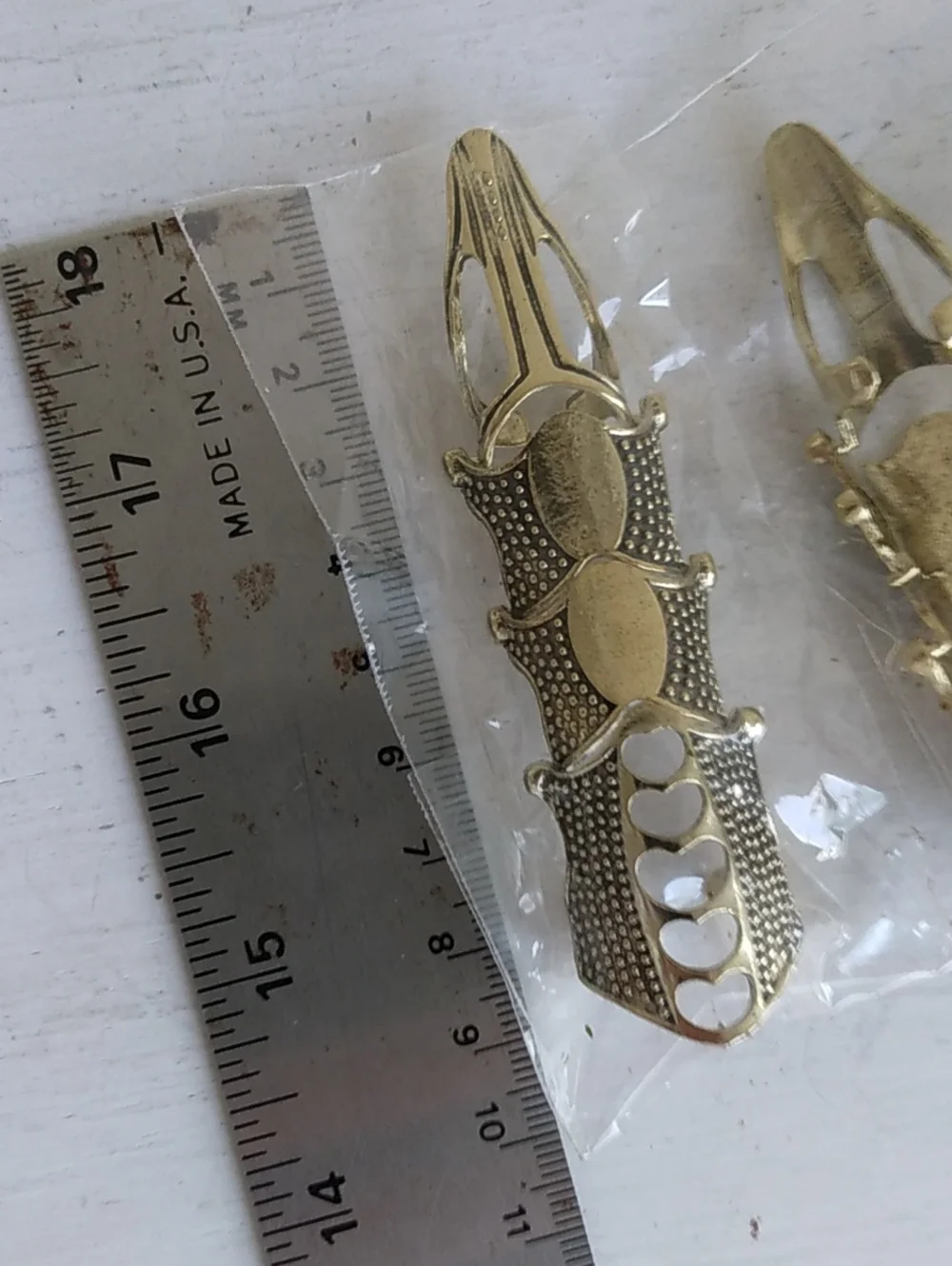 Gothic Gold Brass Full Finger Claw Ring Set Of 5